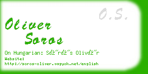 oliver soros business card